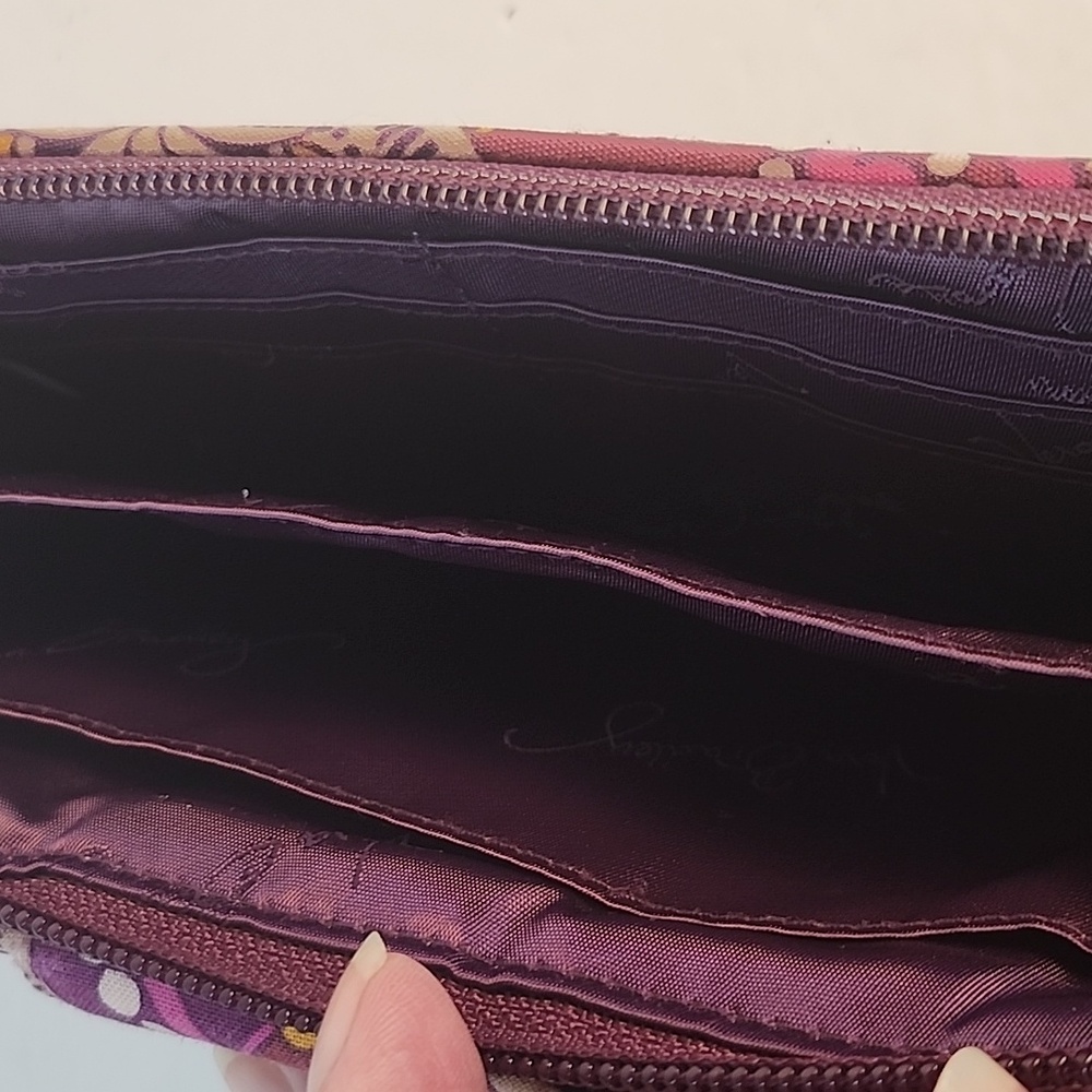 Vera Bradley purple & orange pattern wallet. - Picture 9 of 12